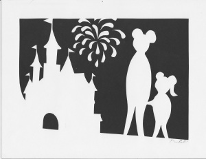 Disney World, Good Childhood Memory, cut paper